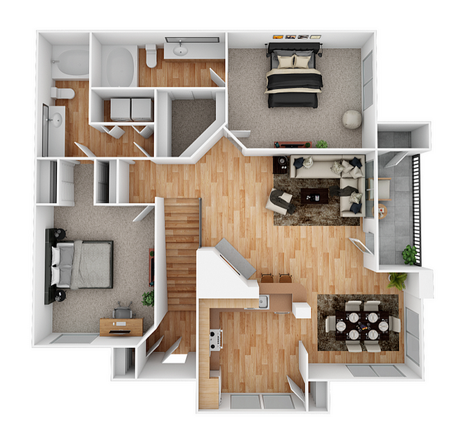 B2 Renovated 501 floor plan